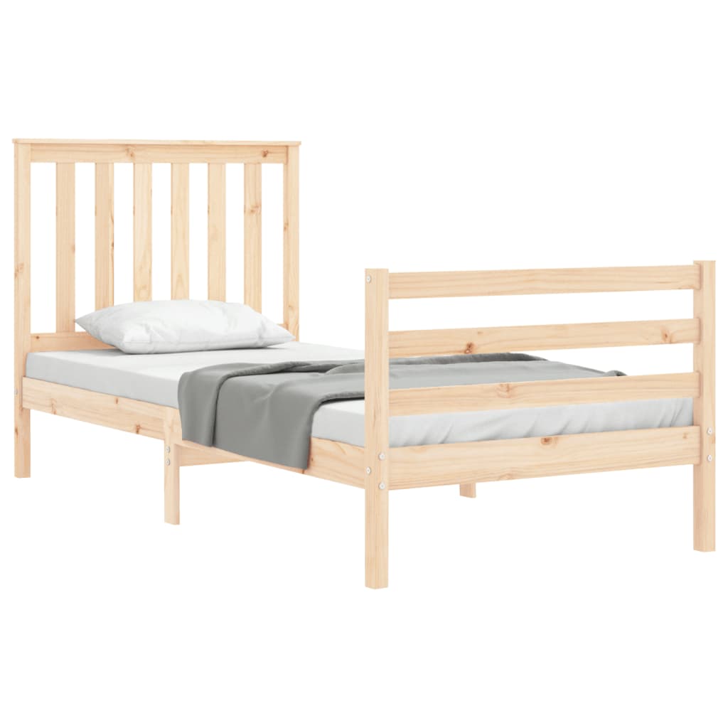 vidaXL Estructura de cama con cabecero madera maciza