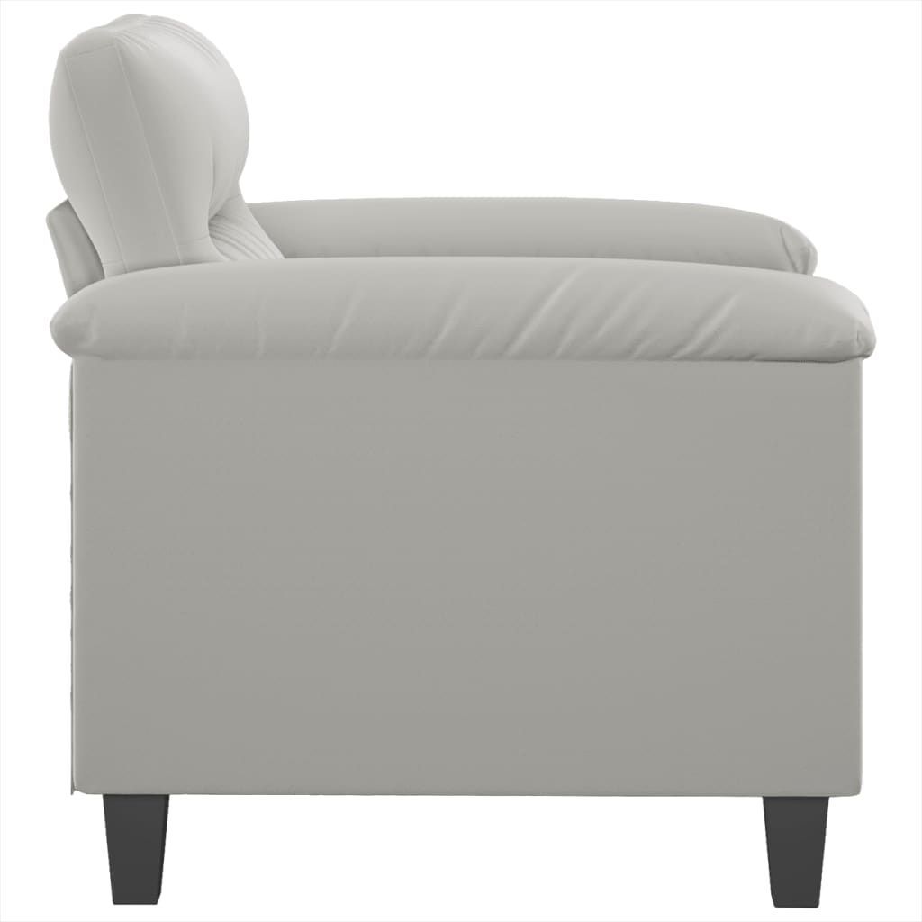 vidaXL Sillón de tela microfibra gris claro 60 cm