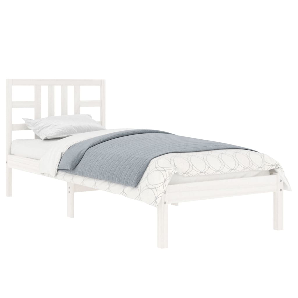 vidaXL Estructura de cama individual madera maciza blanco 90x190 cm