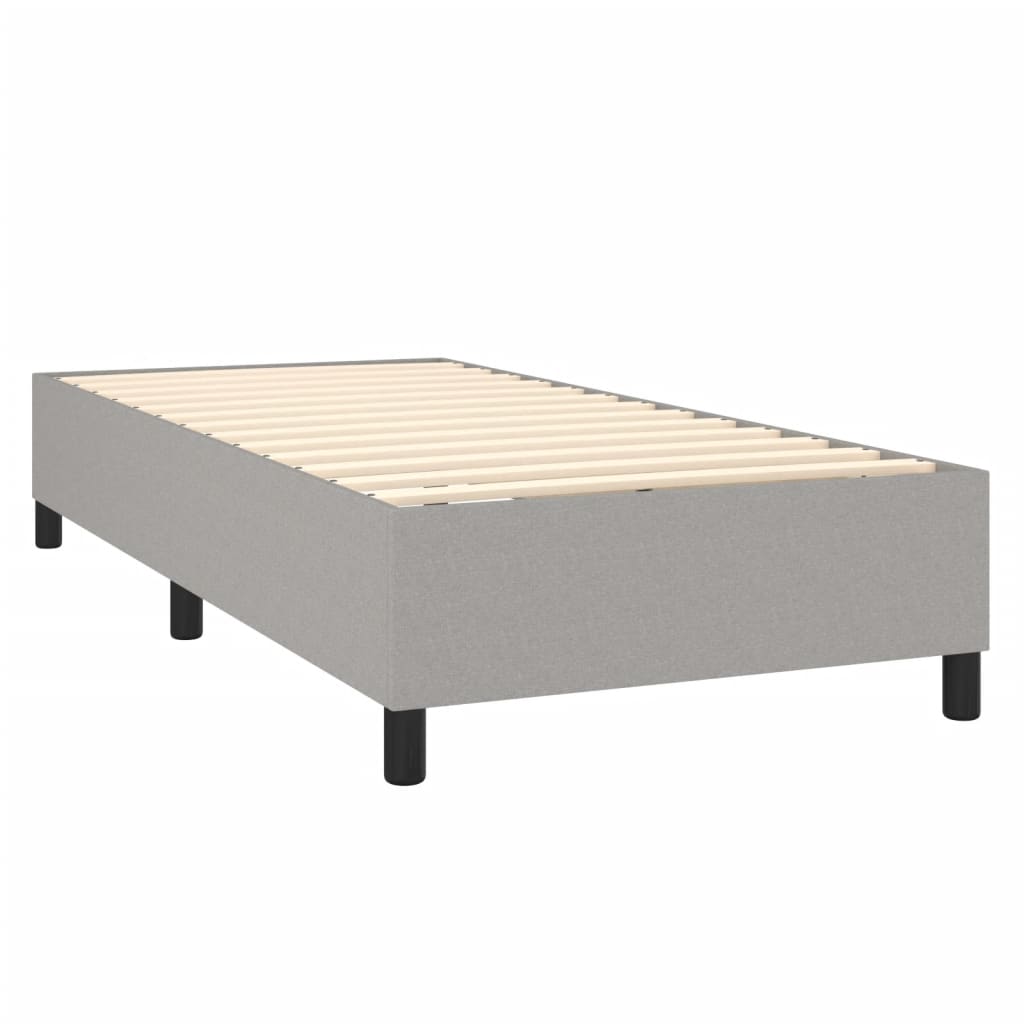 vidaXL Cama box spring colchón y luces LED tela gris claro 100x200 cm