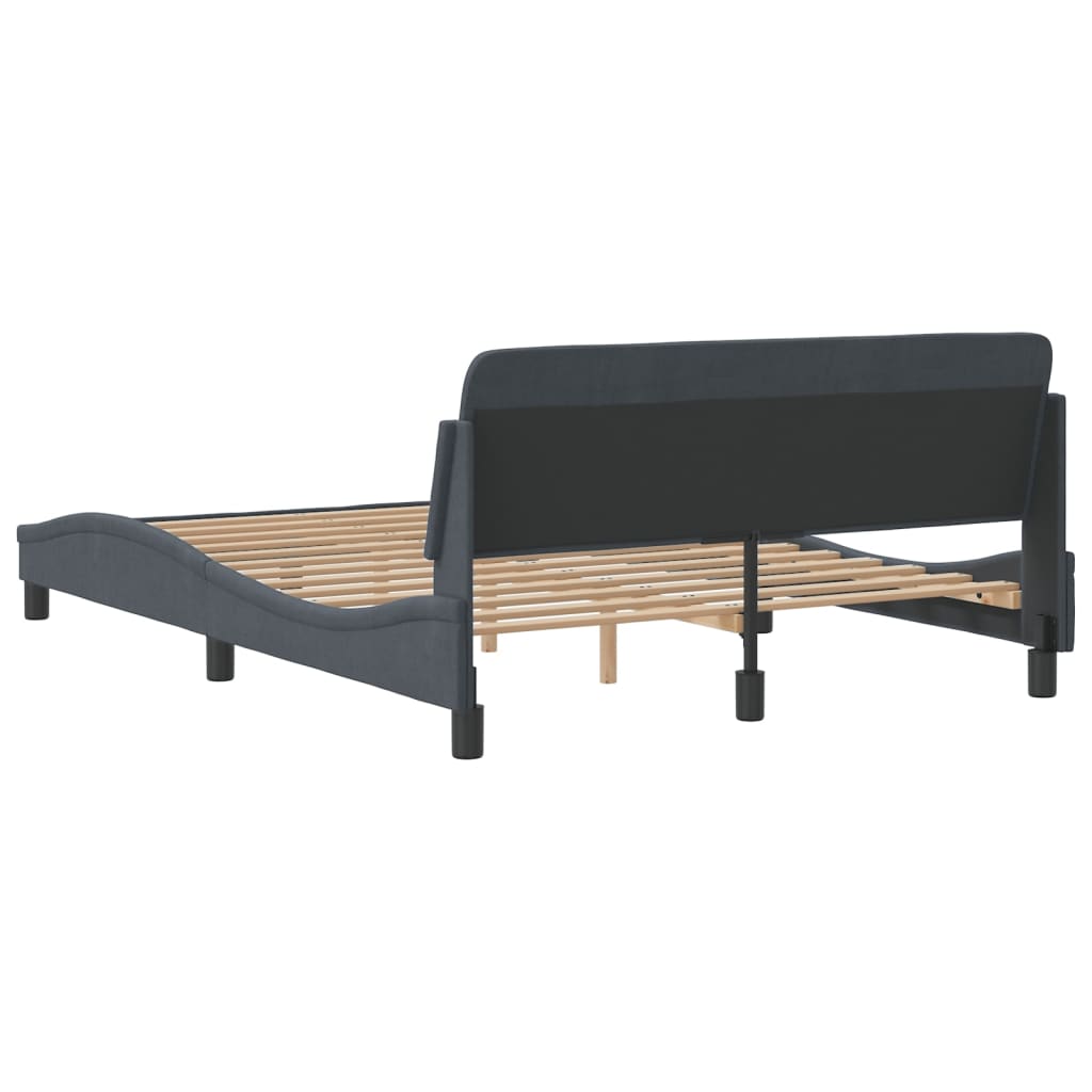 vidaXL Estructura de cama sin colchón terciopelo gris oscuro 140x190cm