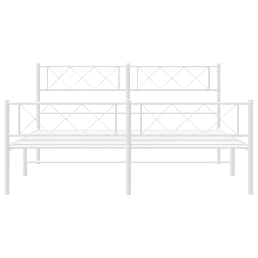 vidaXL Estructura cama sin colchón con estribo metal blanco 150x200 cm