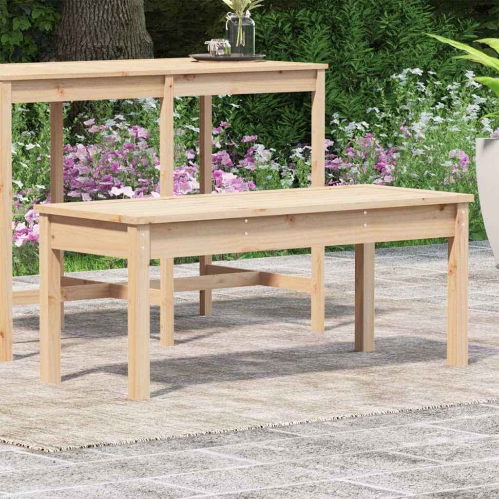 vidaXL Banco de jardín madera maciza de pino 109x44x45 cm