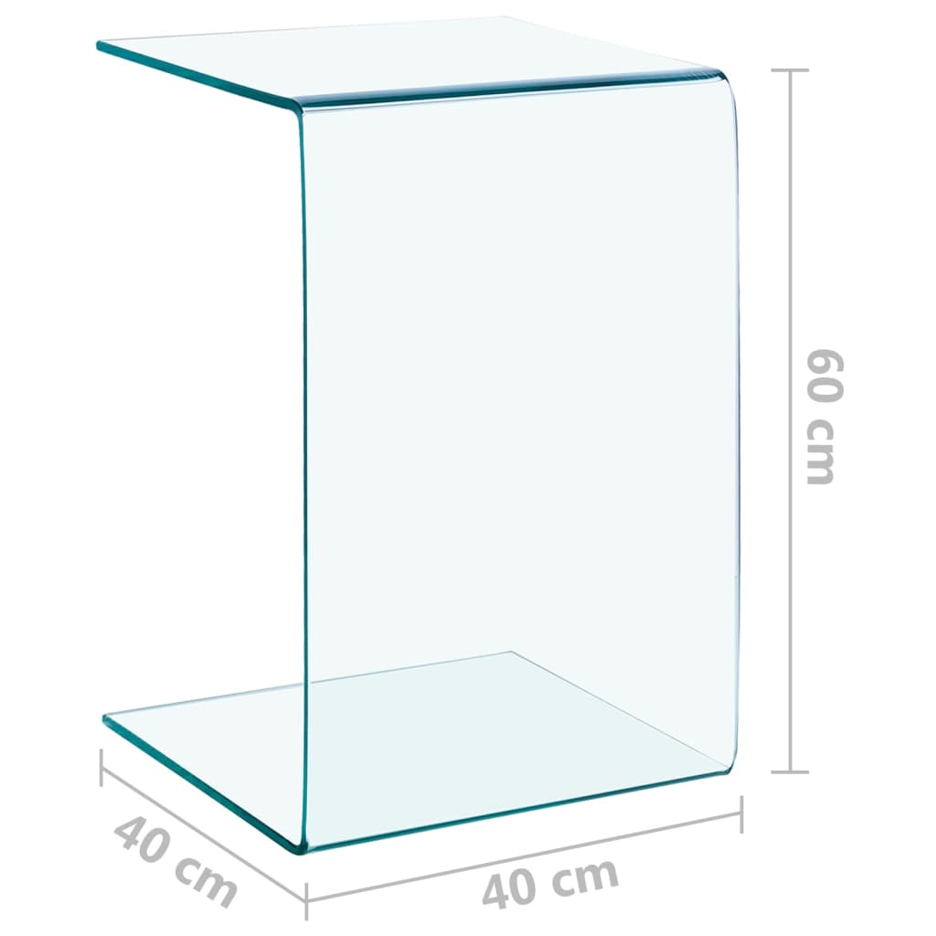vidaXL Mesa auxiliar de vidrio templado 40x40x60 cm