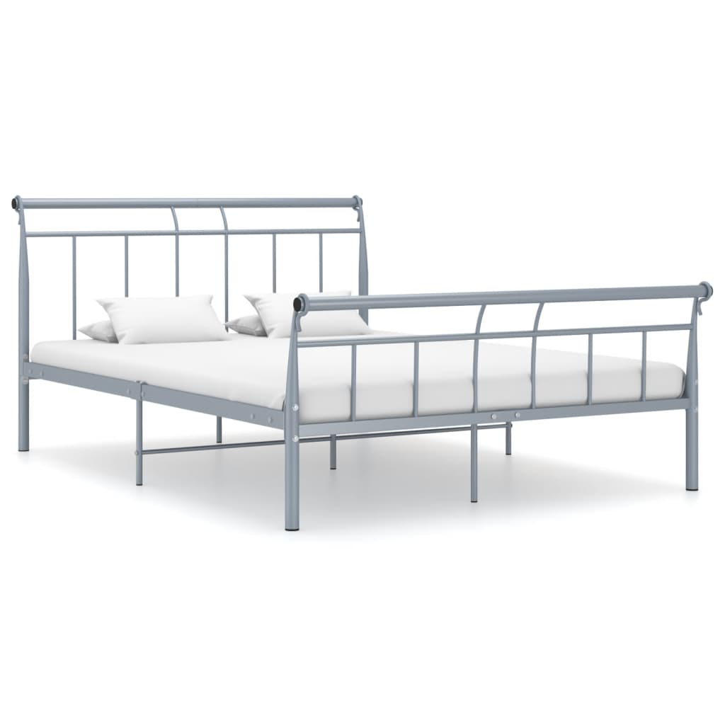 vidaXL Estructura de cama sin colchón metal gris 140x200 cm