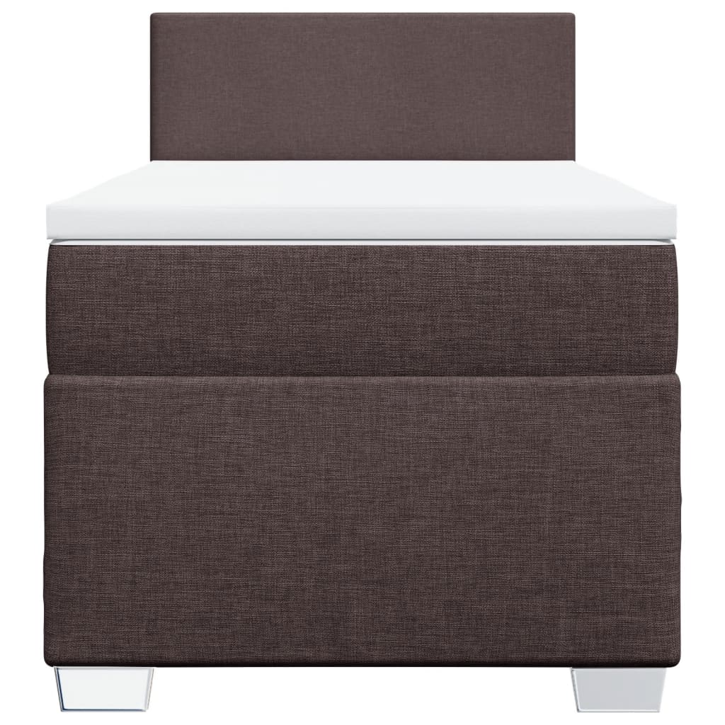 vidaXL Cama box spring con colchón tela marrón oscuro 100x200 cm