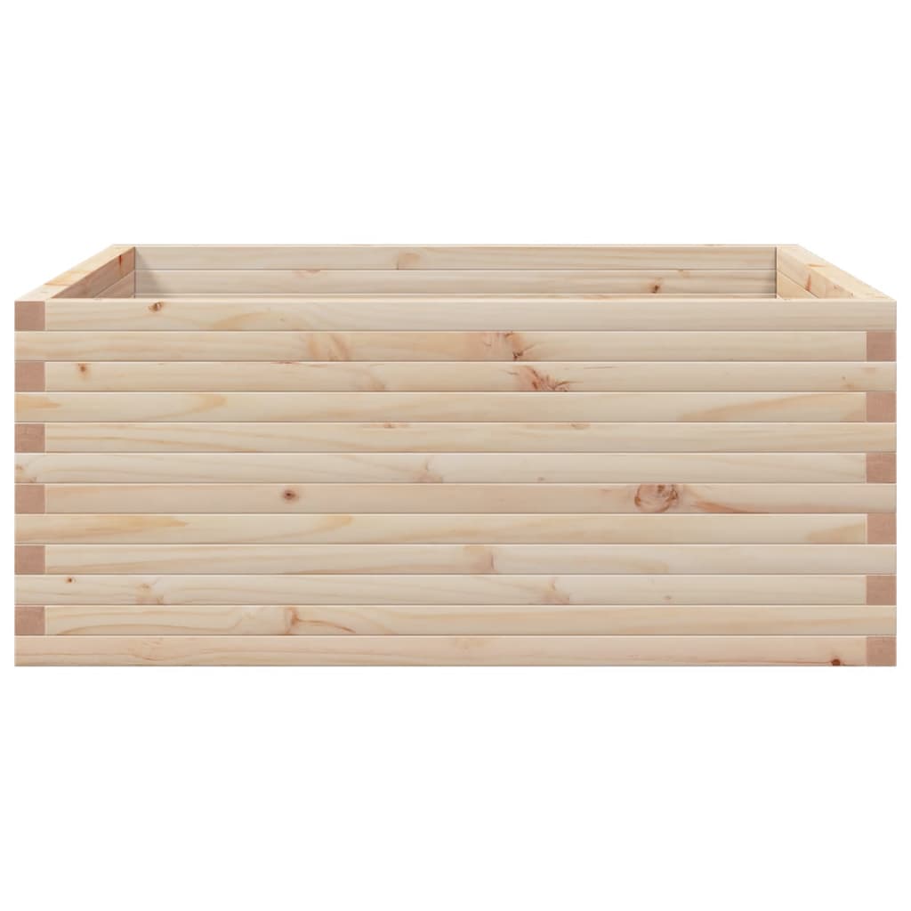 vidaXL Jardinera de madera maciza de pino 110x110x46 cm