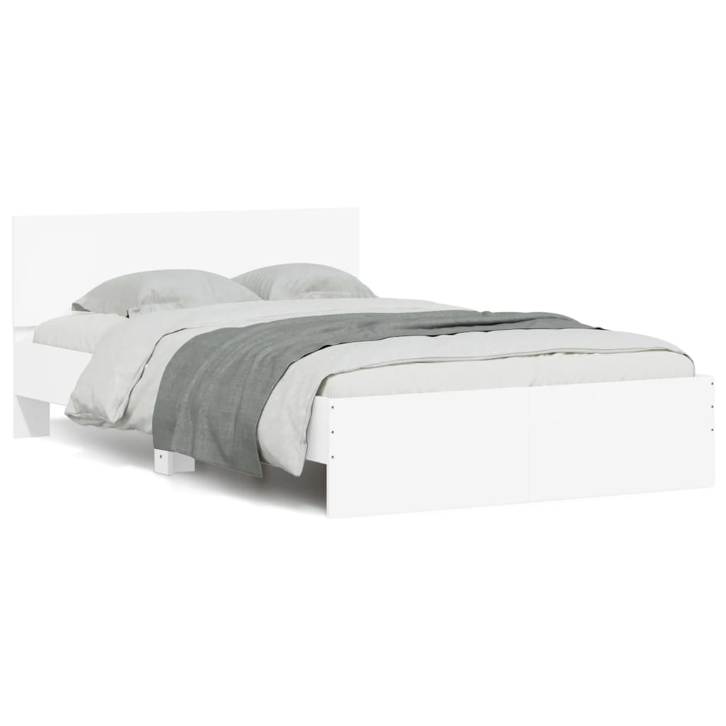 vidaXL Estructura de cama con cabecero blanca 135x190 cm