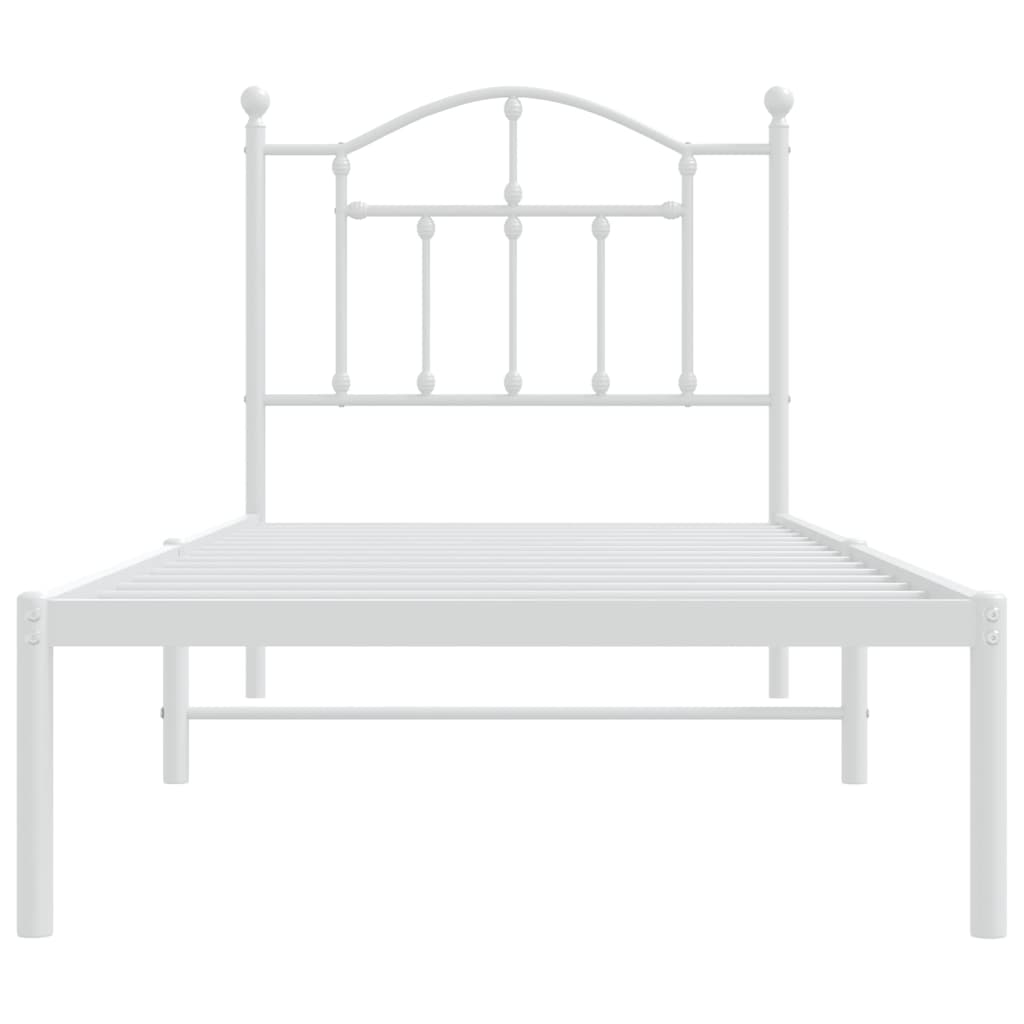 vidaXL Estructura de cama de metal con cabecero blanco 80x200 cm