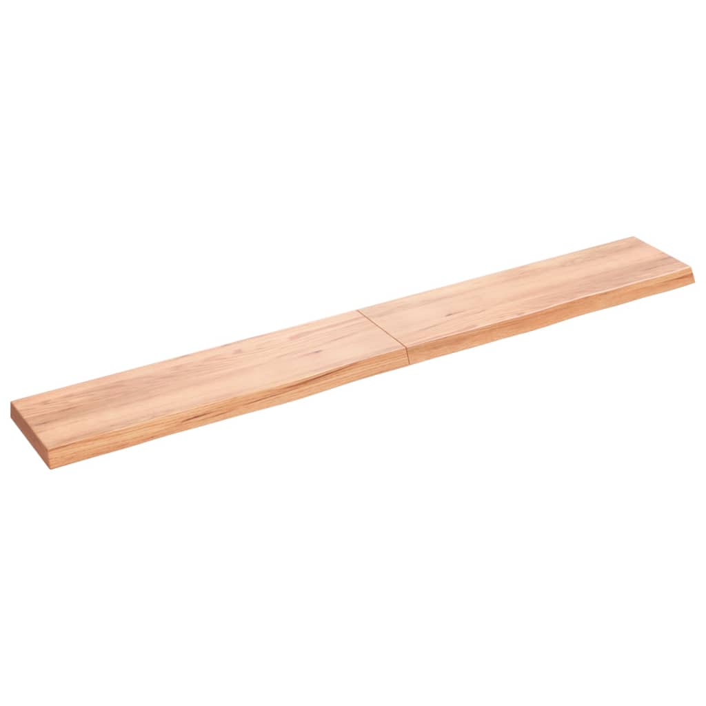 vidaXL Encimera baño madera maciza tratada marrón claro 220x30x(2-6)cm