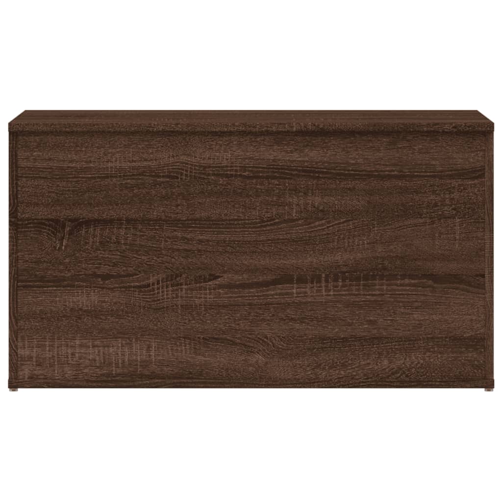 vidaXL Baúl de almacenaje madera contrachapada marrón roble 84x42x46cm