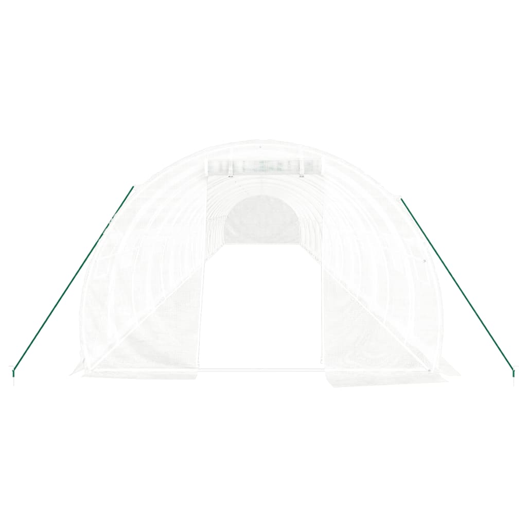 vidaXL Invernadero con estructura de acero blanco 54 m² 18x3x2 m