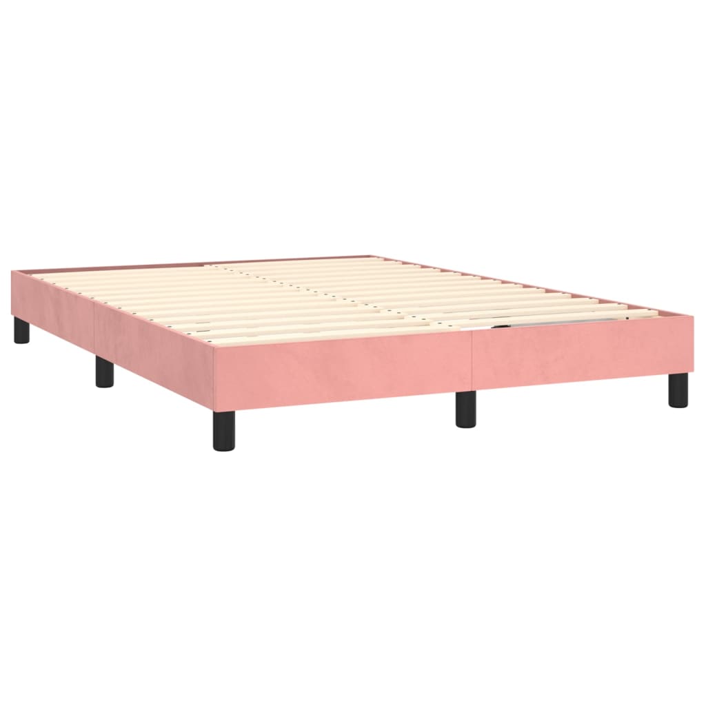 vidaXL Estructura de cama de terciopelo rosa 140x200 cm