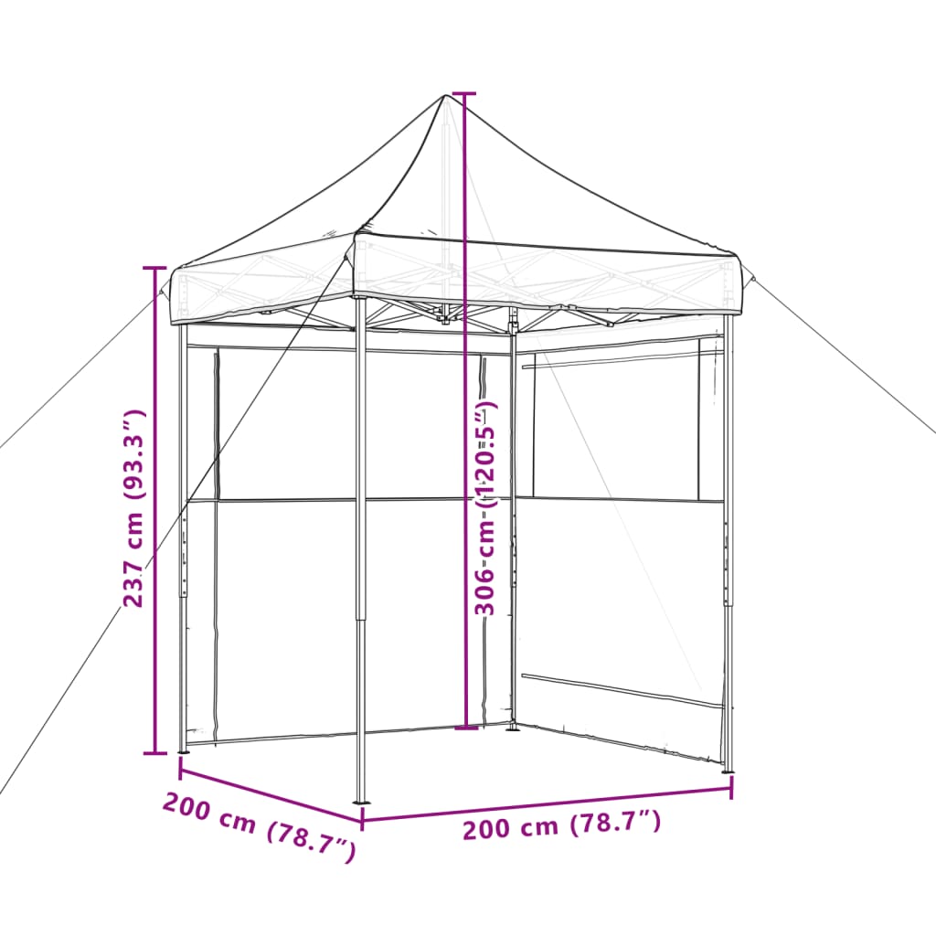 vidaXL Tienda de fiesta plegable Pop-Up con 2 paredes laterales verde