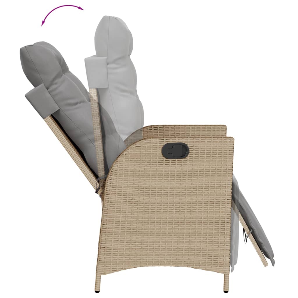 vidaXL Set comedor de jardín 7 pzas con cojines ratán sintético beige