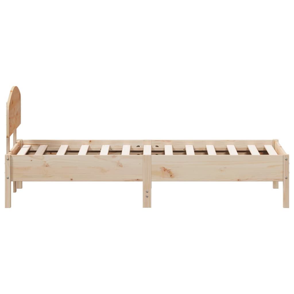 vidaXL Estructura de cama con cabecero madera maciza pino 75x190 cm