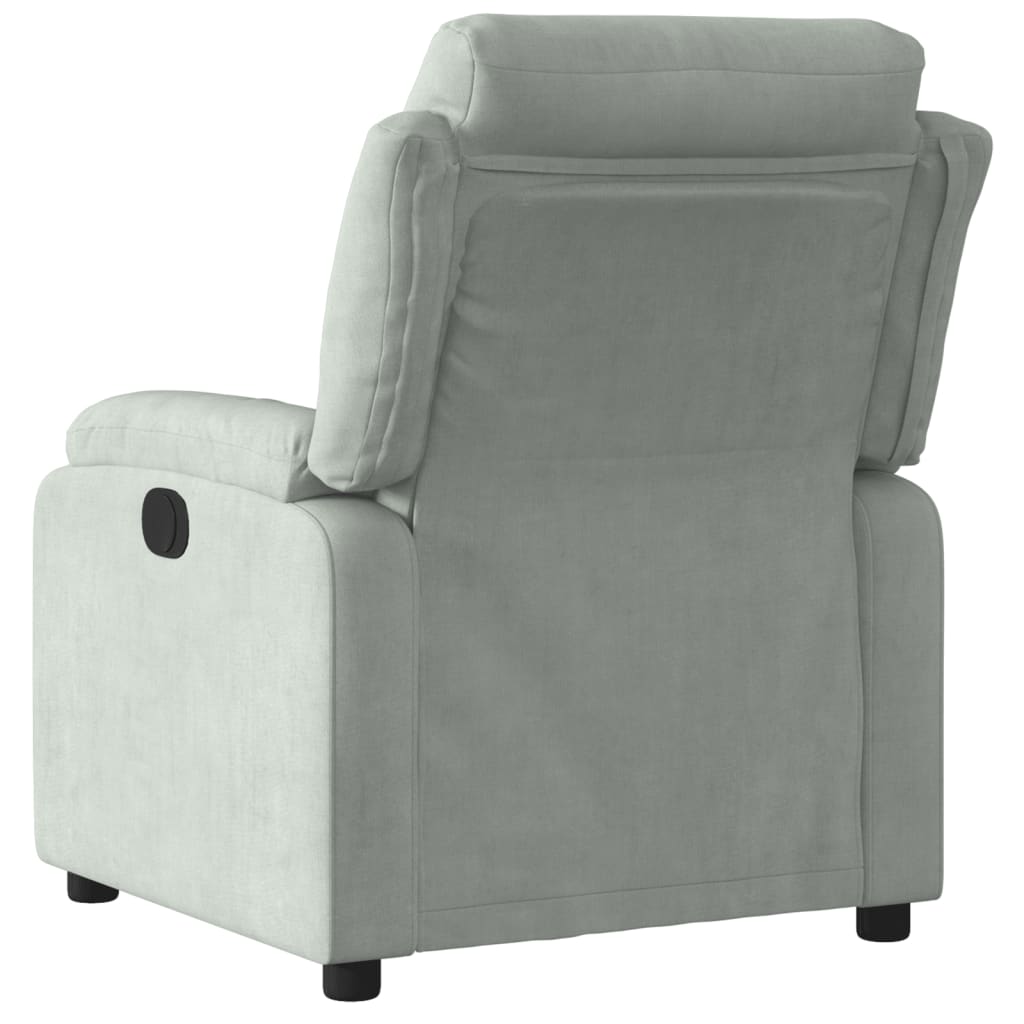 vidaXL Sillón reclinable eléctrico de terciopelo gris claro