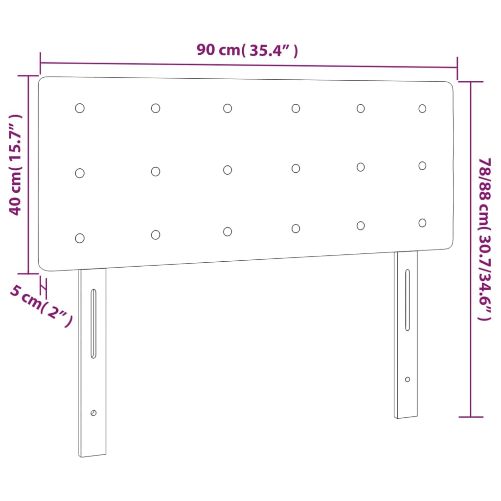 vidaXL Cabecero con LED de tela gris taupe 90x5x78/88 cm