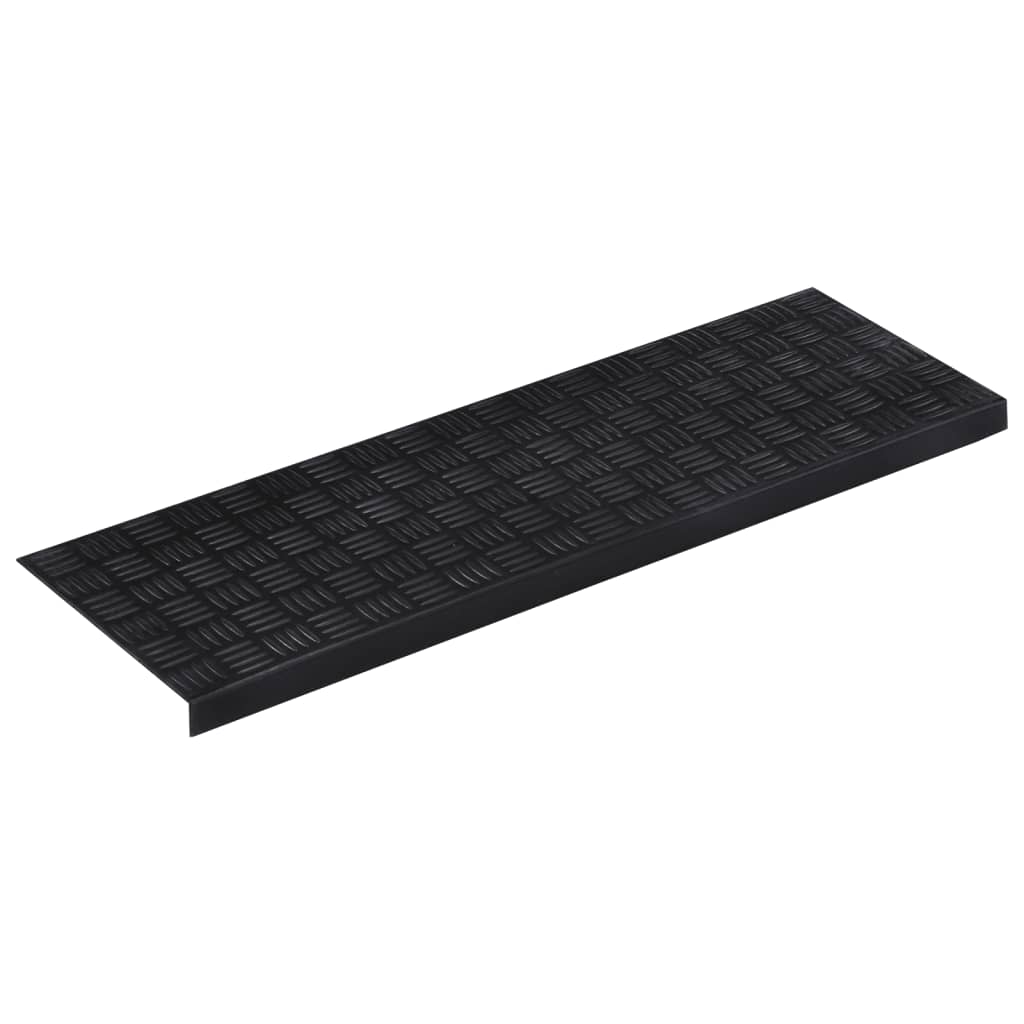 vidaXL Alfombrillas de escalera de goma 10 uds goma 25x75 cm