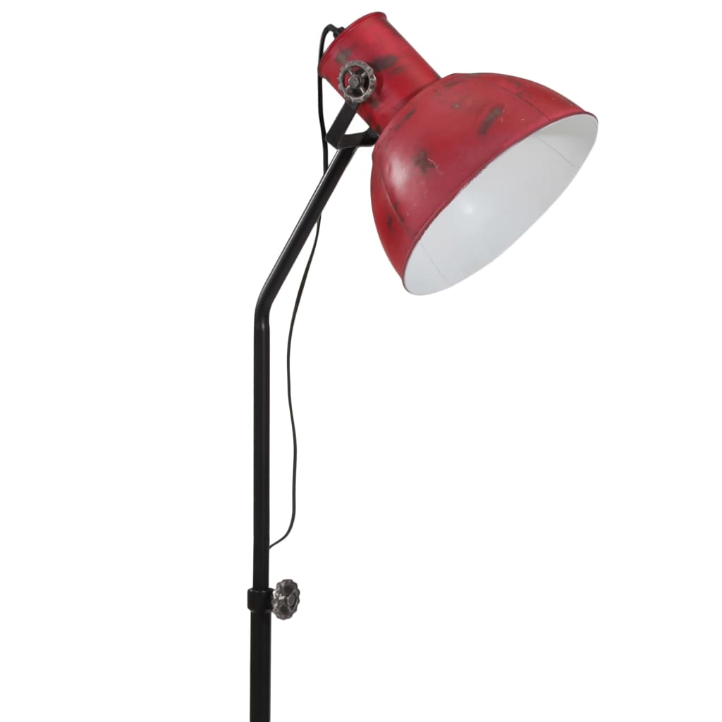 vidaXL Lámpara de pie rojo desgastado 25 W E27 30x30x90-150 cm