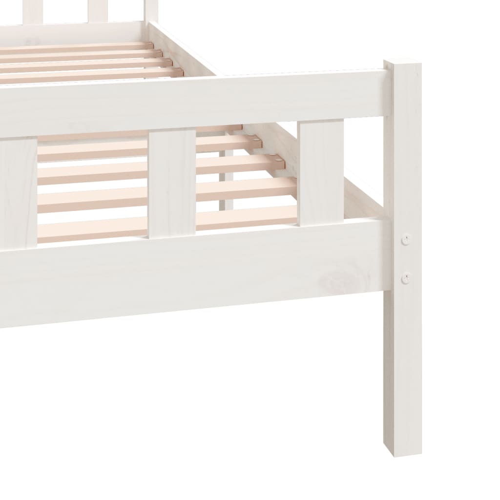 vidaXL Estructura de cama de madera maciza blanca 160x200 cm