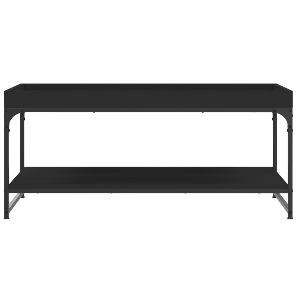 vidaXL Mesa de centro madera de ingeniería negro 100x49x45 cm