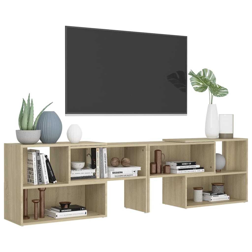 vidaXL Mueble de TV madera contrachapada roble Sonoma 149x30x52 cm