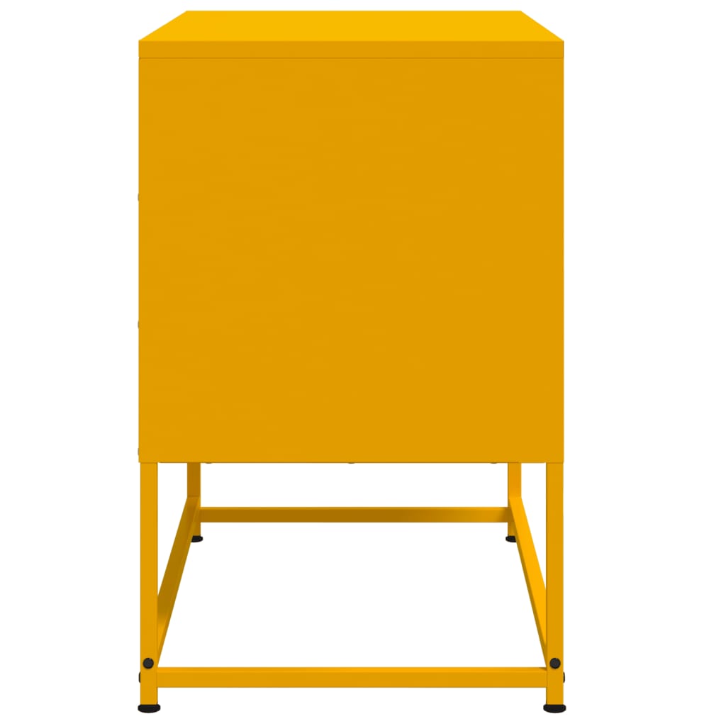 vidaXL Mueble para TV de acero amarillo mostaza 68,5x39x60,5 cm