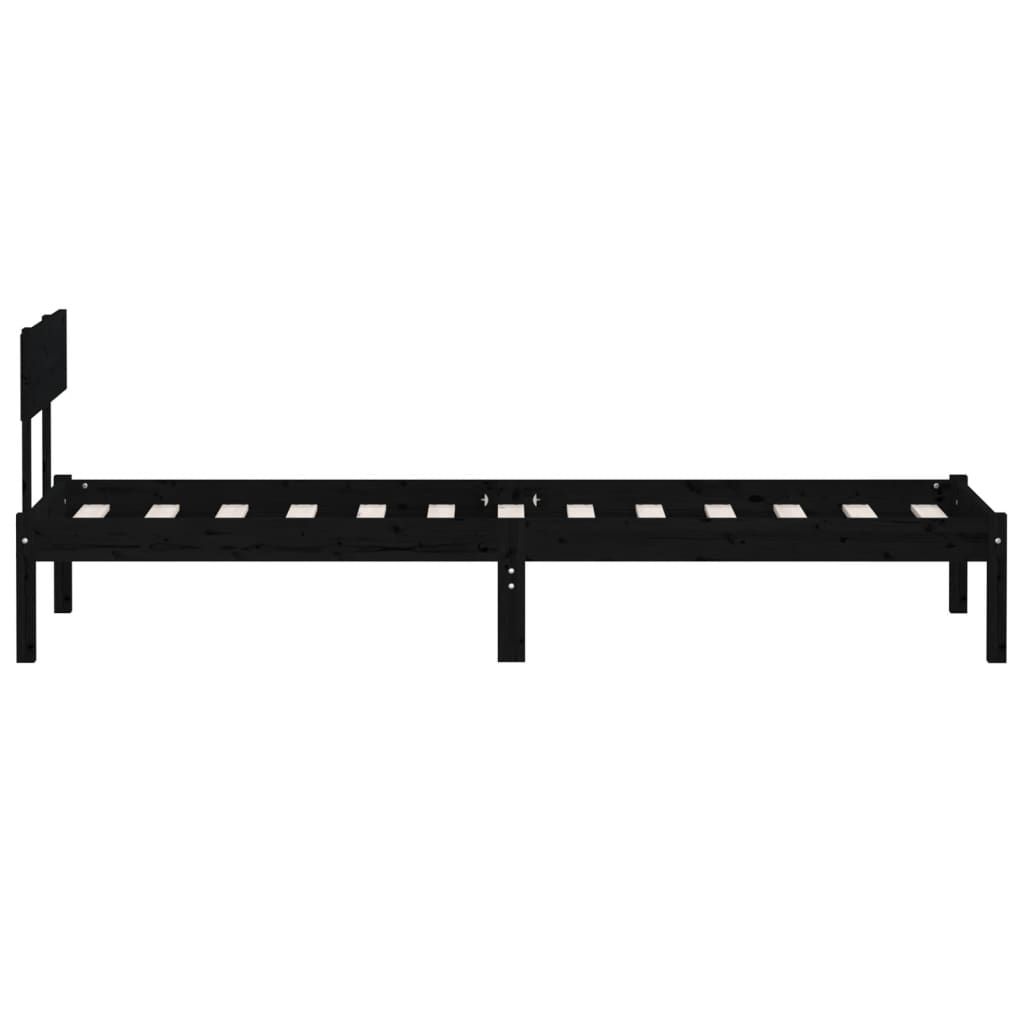 vidaXL Estructura de cama madera maciza de pino negro 100x200 cm