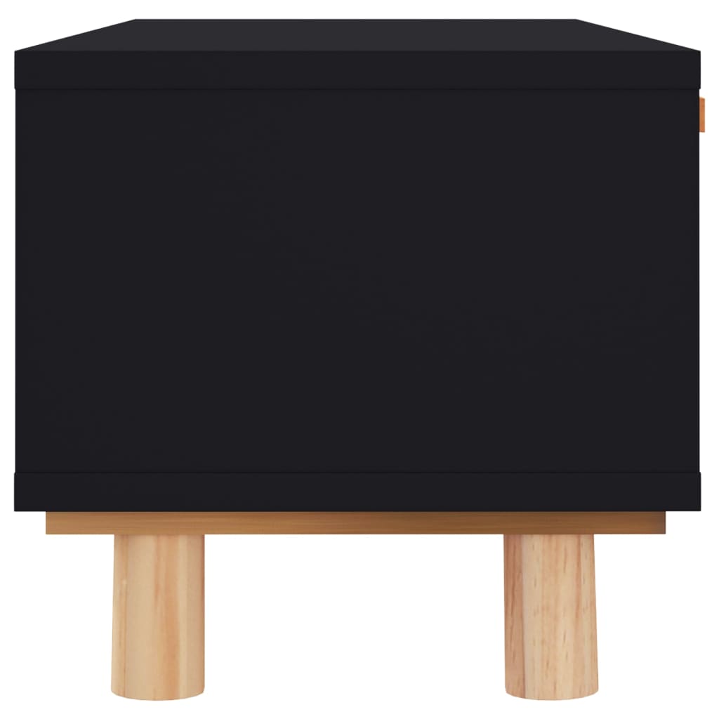 vidaXL Mesa de centro madera contrachapada y de pino negro 80x40x30 cm