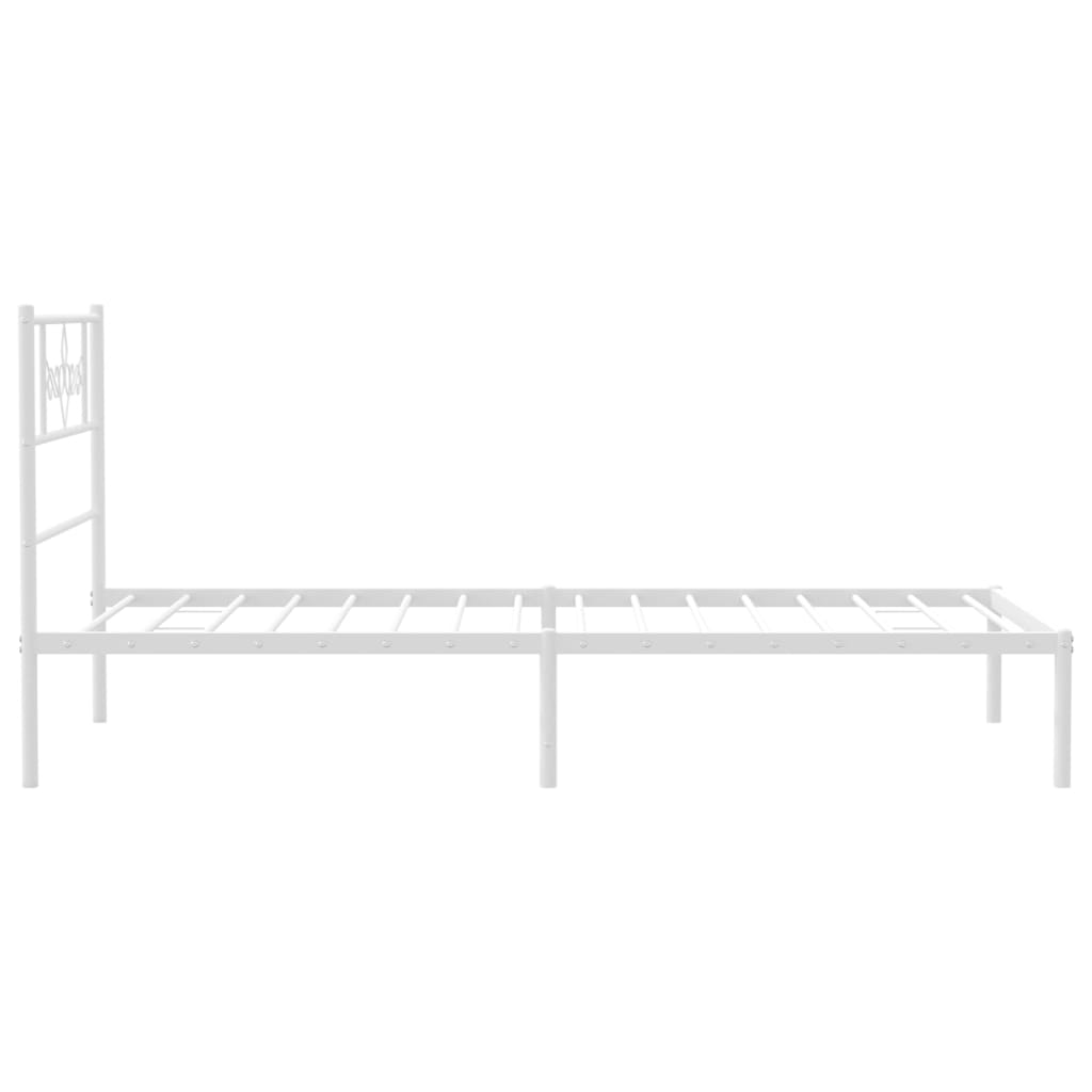 vidaXL Estructura cama sin colchón con cabecero metal blanco 107x203cm