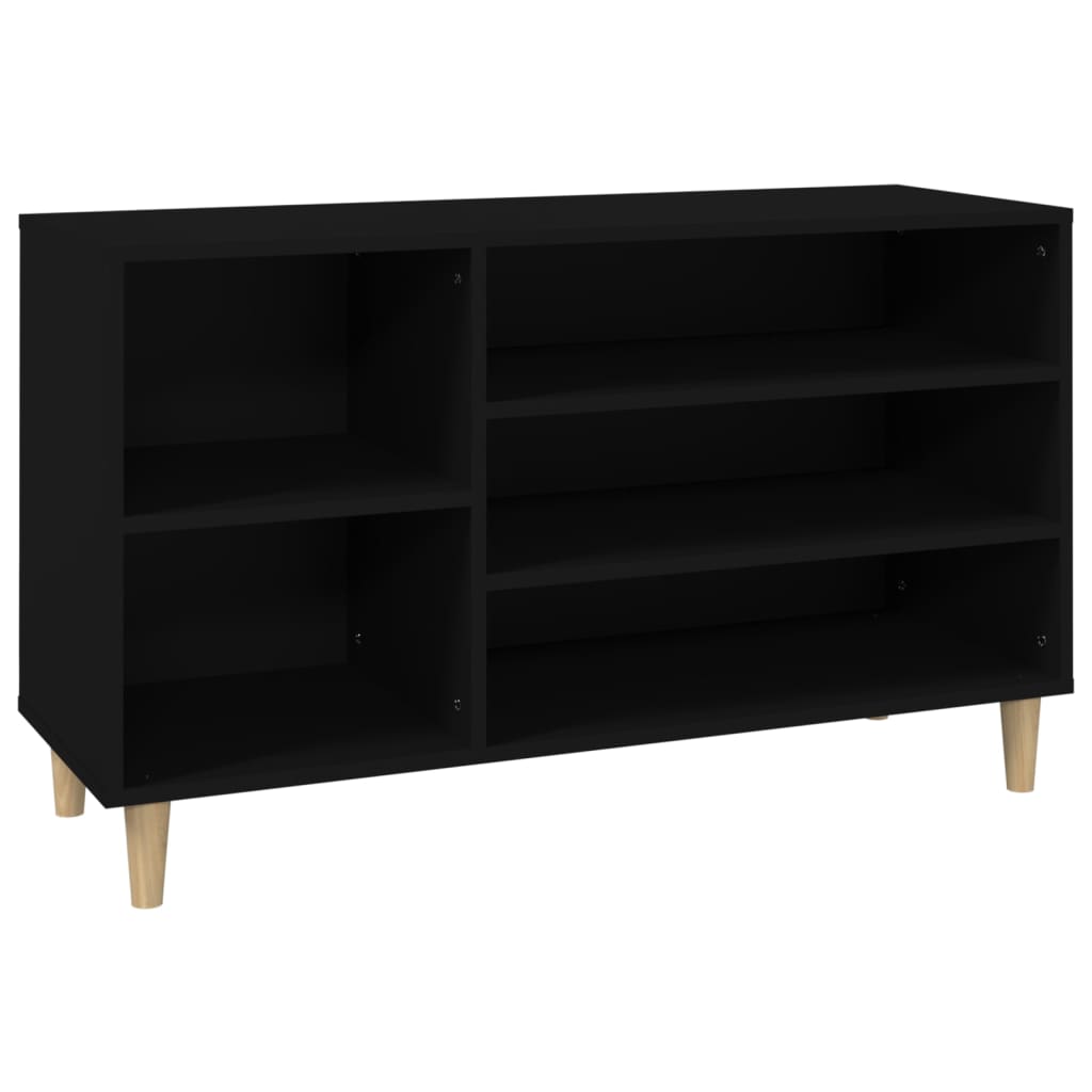 vidaXL Mueble zapatero madera contrachapada negro 102x36x60 cm