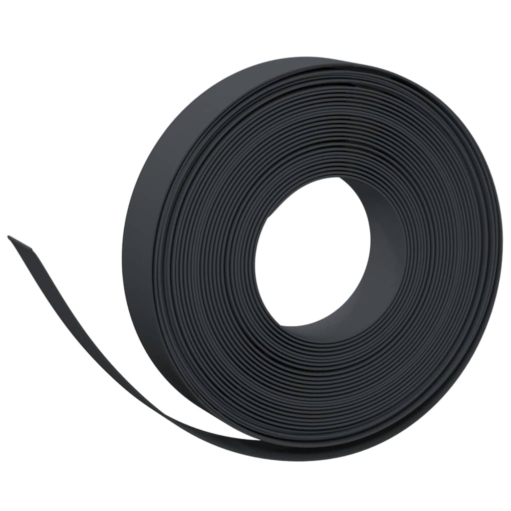 vidaXL Borduras de jardín 5 uds polietileno negro 10 m 10 cm