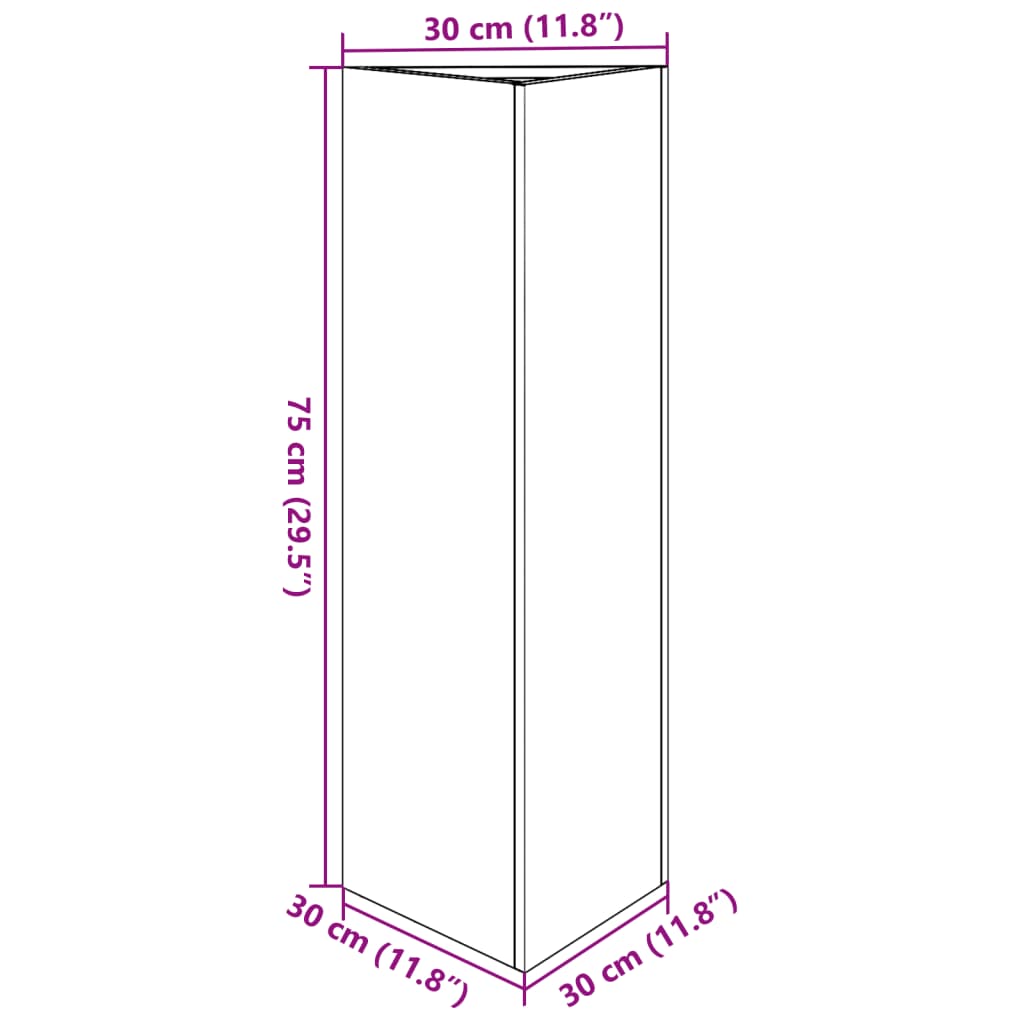 vidaXL Jardinera triangular acero negro 30x26x75 cm