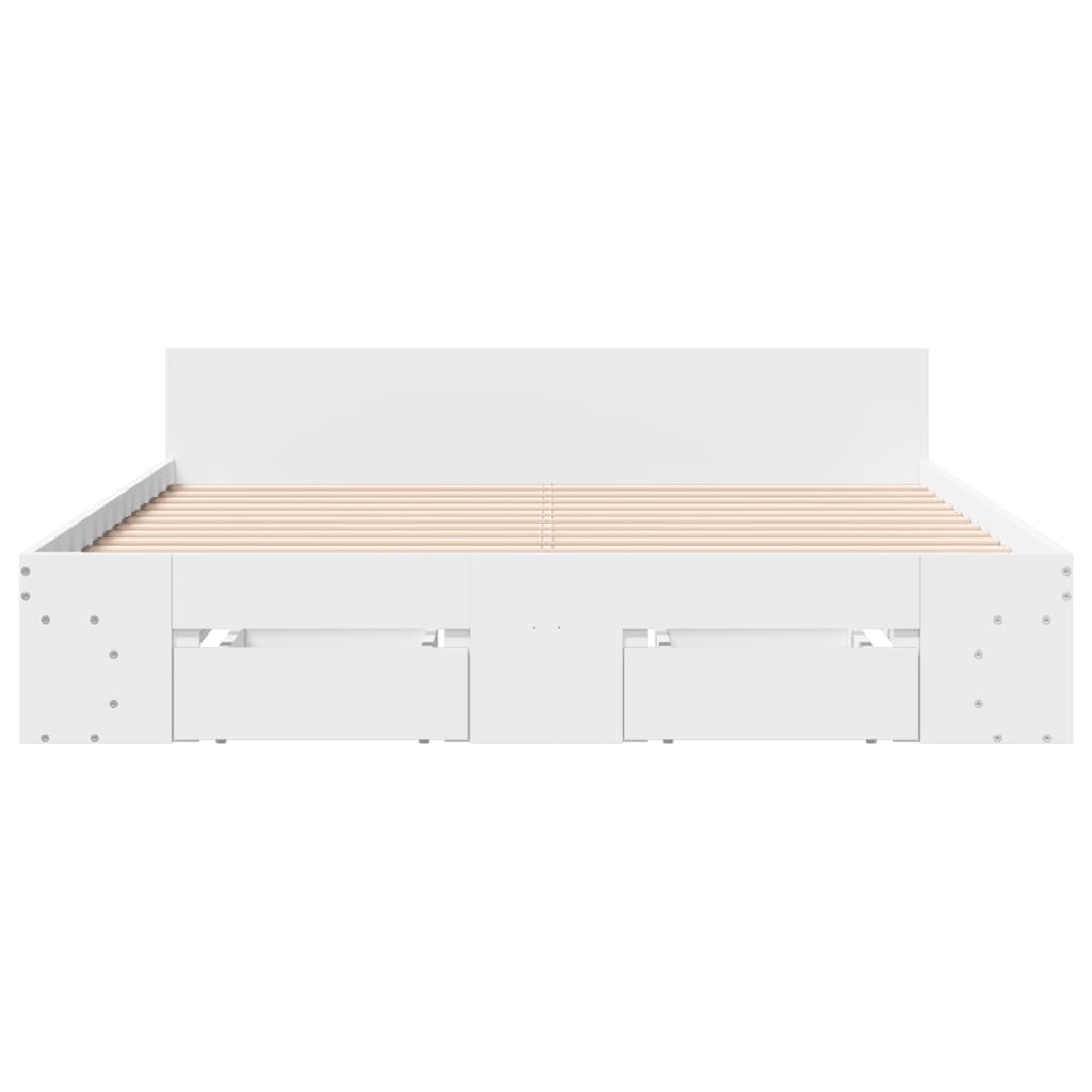 vidaXL Estructura cama con cajones madera ingeniería blanca 160x200 cm