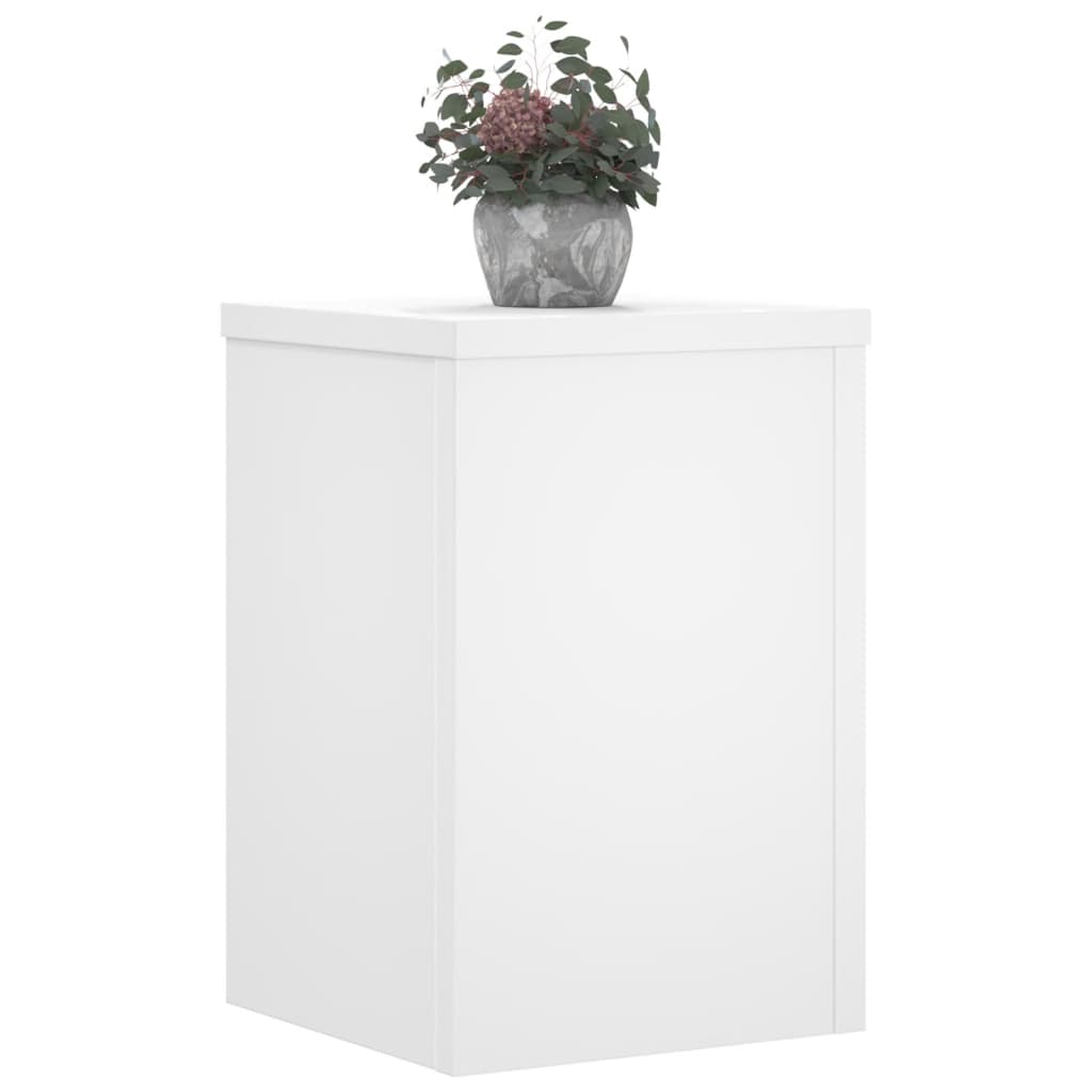 vidaXL Soportes de plantas 2 uds madera ingeniería blanco 20x20x30 cm