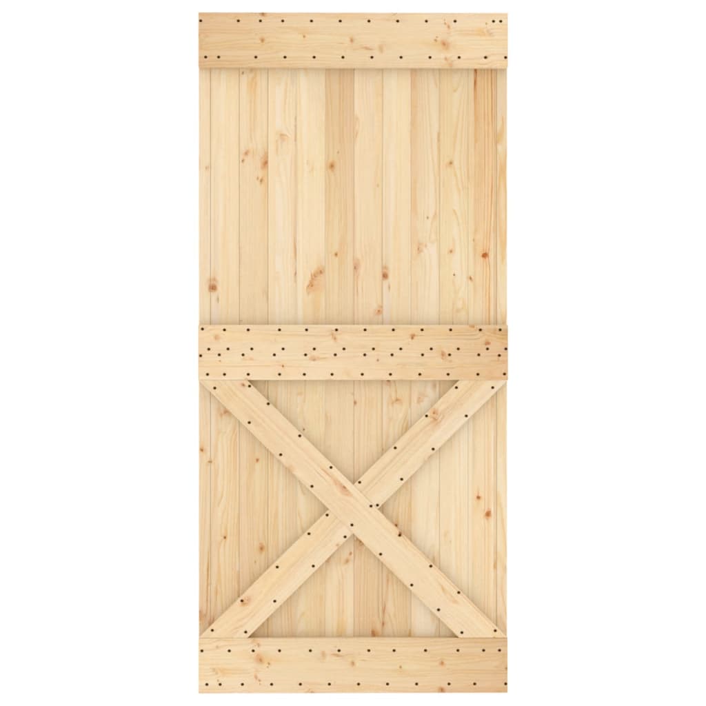 vidaXL Puerta corredera con herrajes madera maciza de pino 95x210 cm