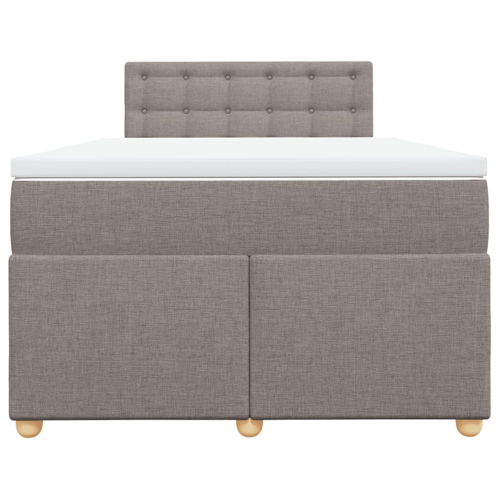 vidaXL Cama box spring con colchón tela gris taupe 120x200 cm