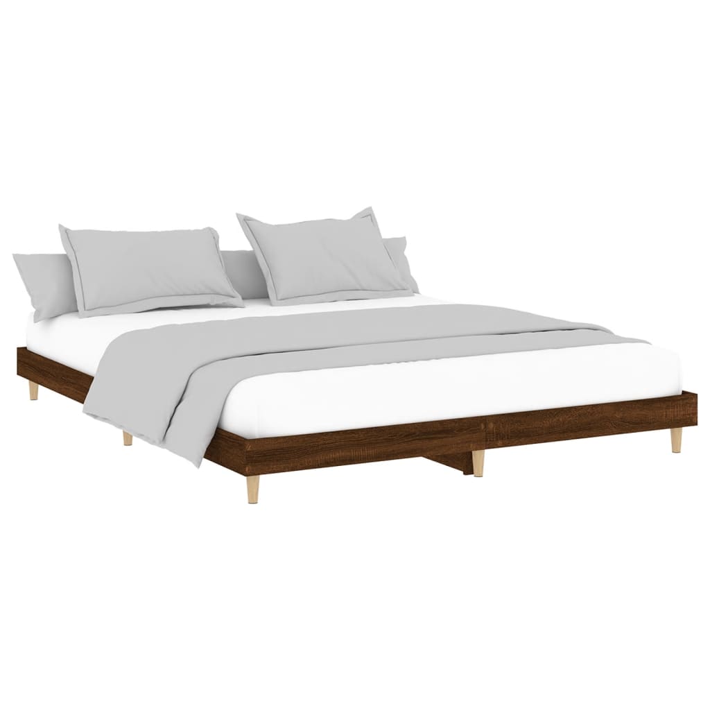 vidaXL Estructura de cama sin colchón madera marrón roble 140x200 cm