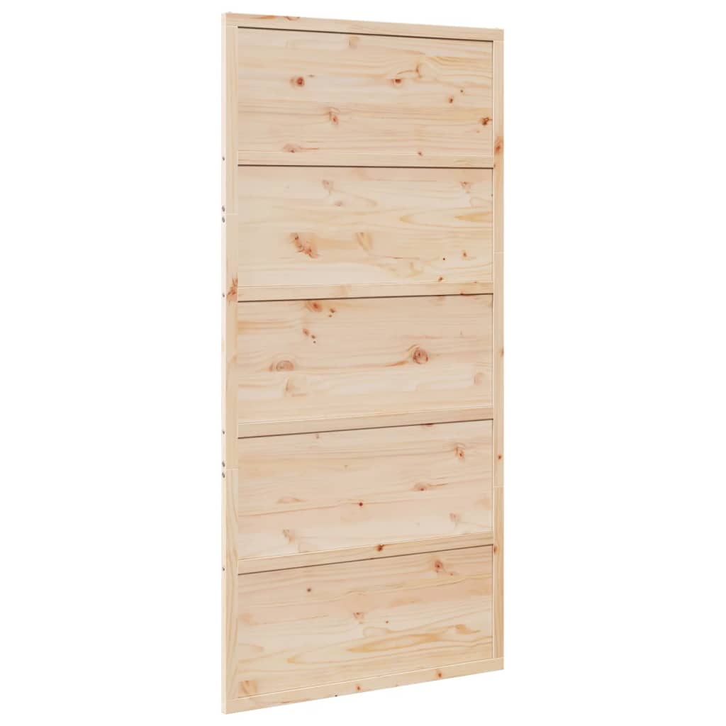 vidaXL Puerta de granero madera maciza de pino 100x208 cm