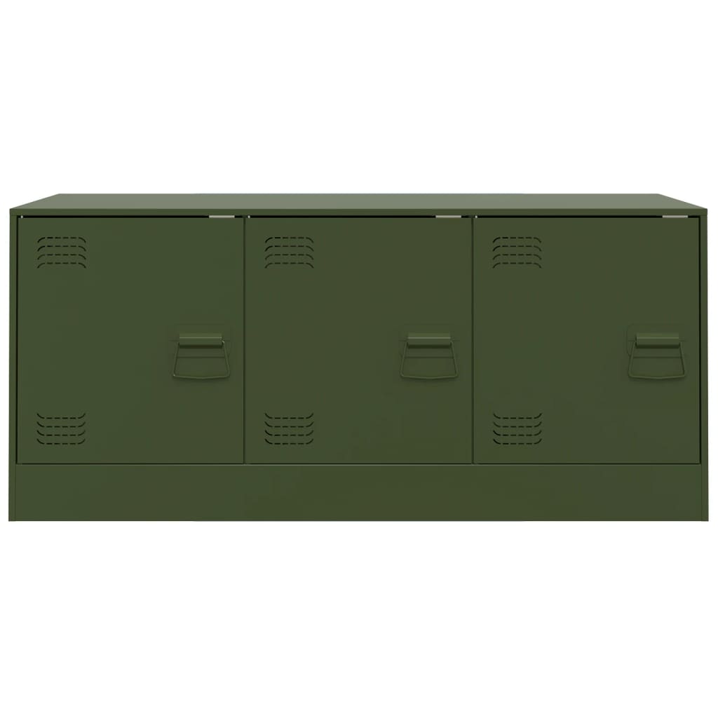 vidaXL Mueble de TV de acero verde oliva 99x39x44 cm