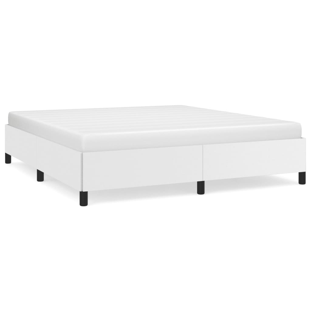 vidaXL Estructura de cama sin colchón cuero sintético blanco 160x200cm