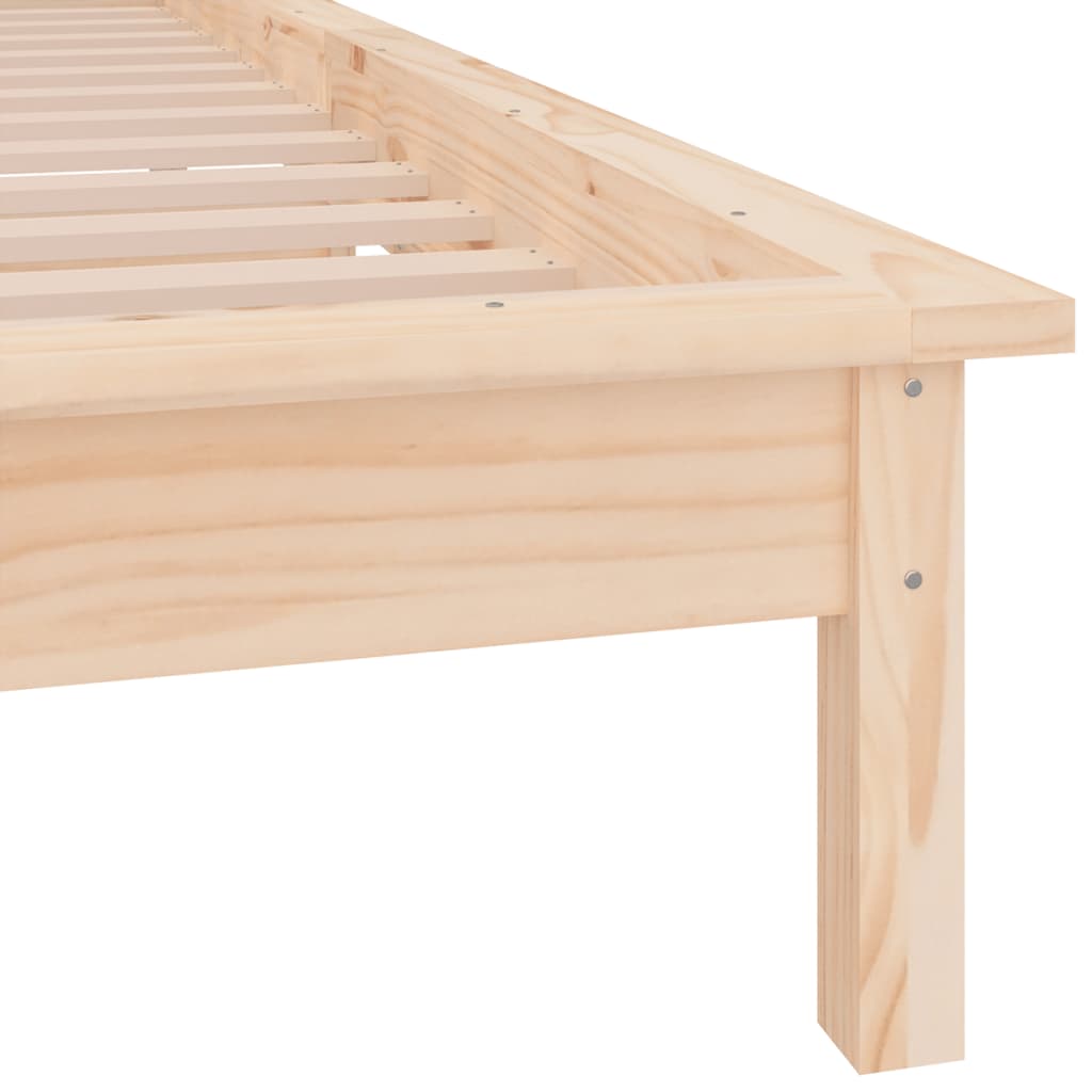 vidaXL Estructura de cama con LED madera maciza 90x190 cm