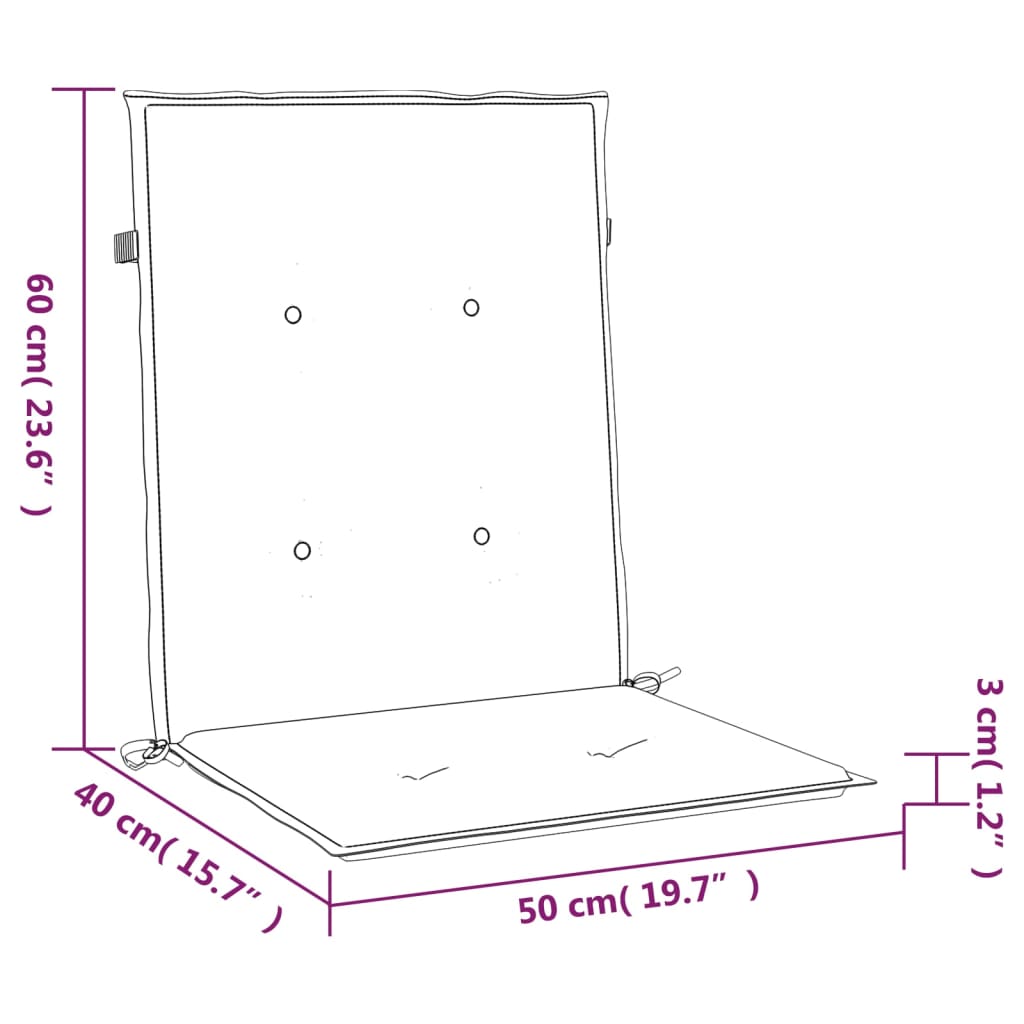 vidaXL Cojín silla jardín respaldo bajo 6 uds tela Oxford crema