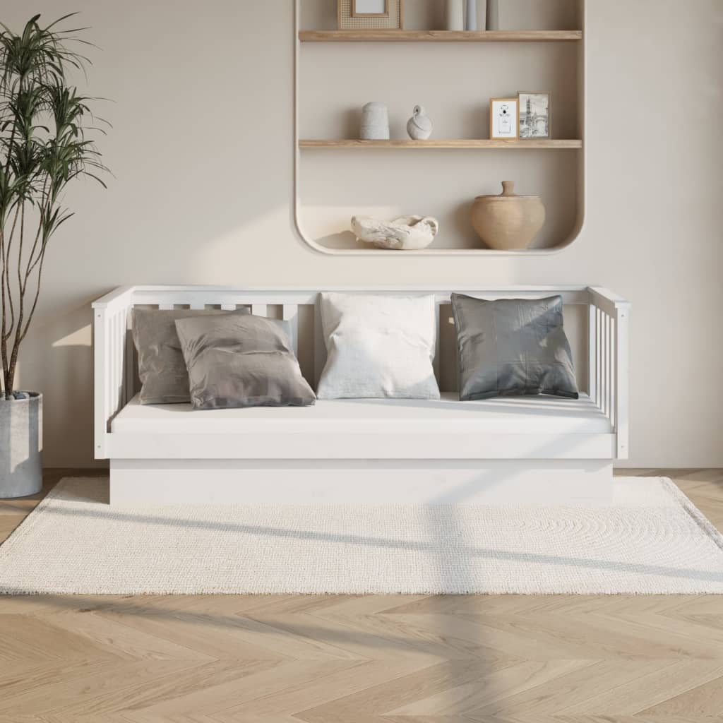 vidaXL Sofá cama sin colchón madera maciza de pino blanco 90x190 cm