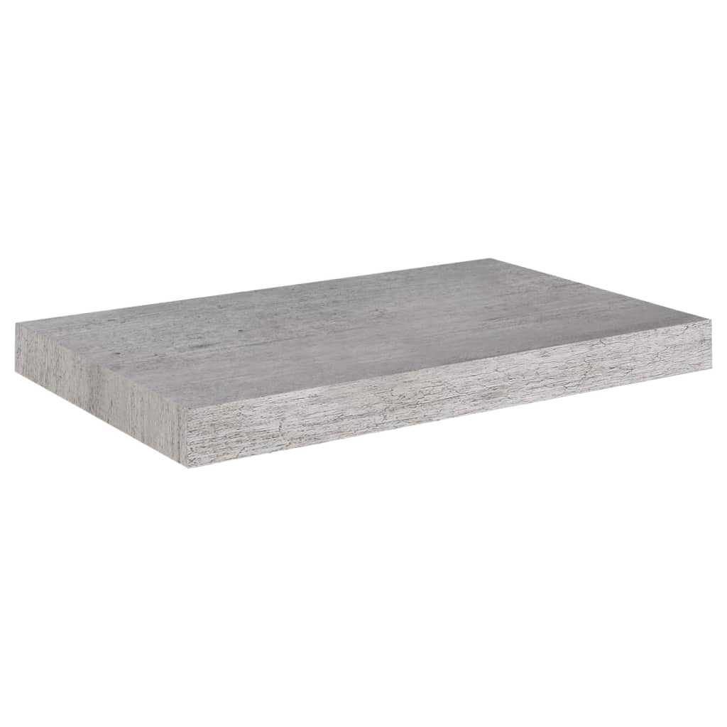 vidaXL Estantes flotantes pared 2 uds MDF gris hormigón 50x23x3,8 cm