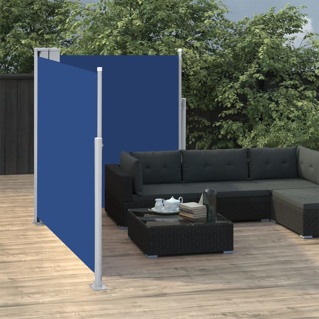 vidaXL Toldo lateral retráctil azul 160x600 cm