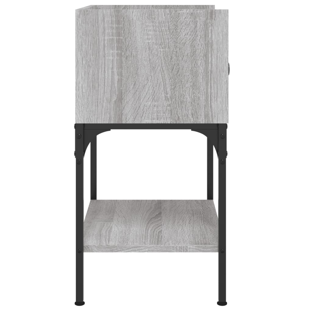 vidaXL Mesita de noche madera de ingeniería gris Sonoma 40,5x31x60 cm