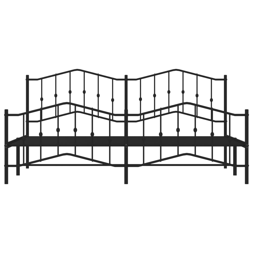 vidaXL Estructura cama sin colchón con estribo metal negro 193x203 cm