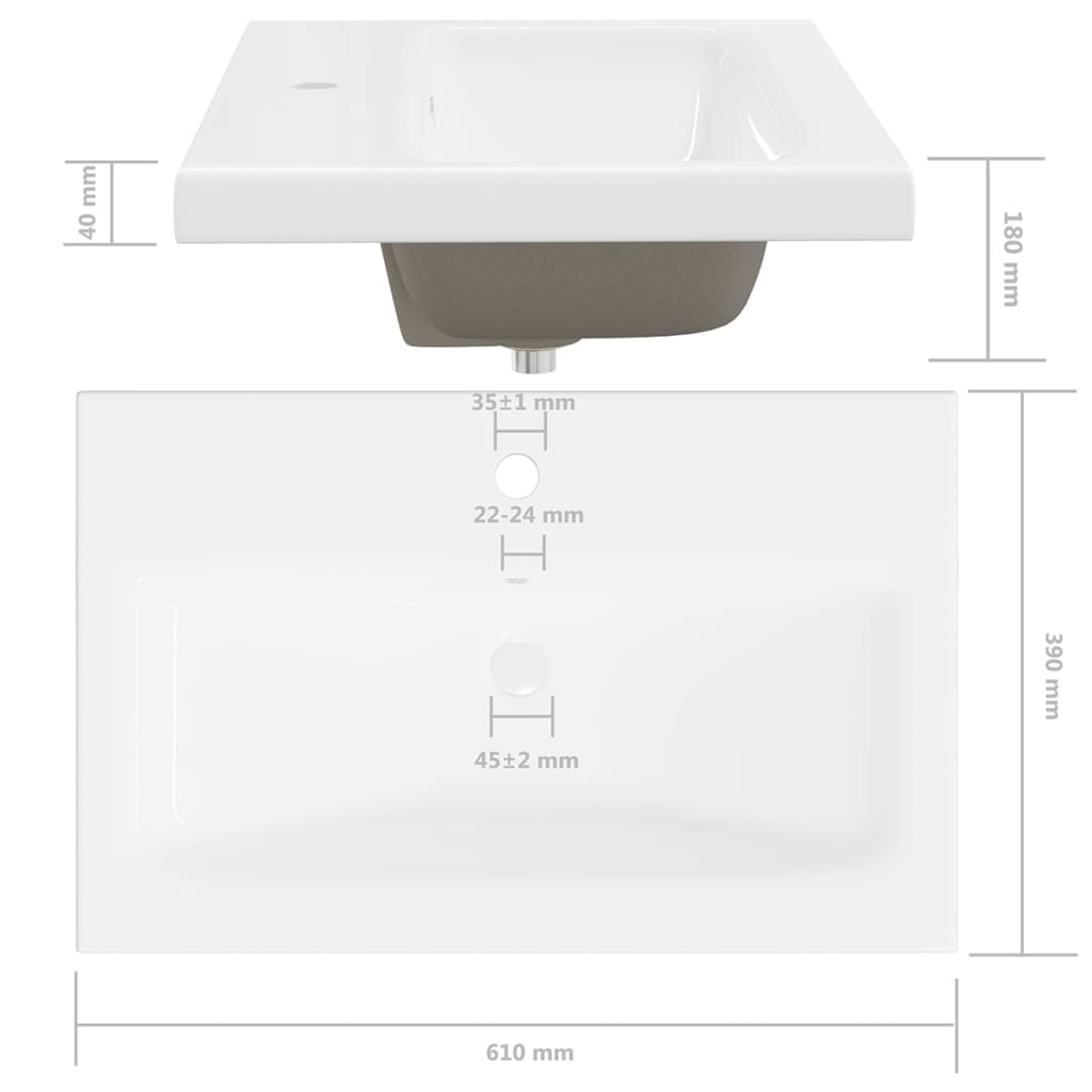 vidaXL Juego de muebles de baño madera de ingeniería blanco brillo